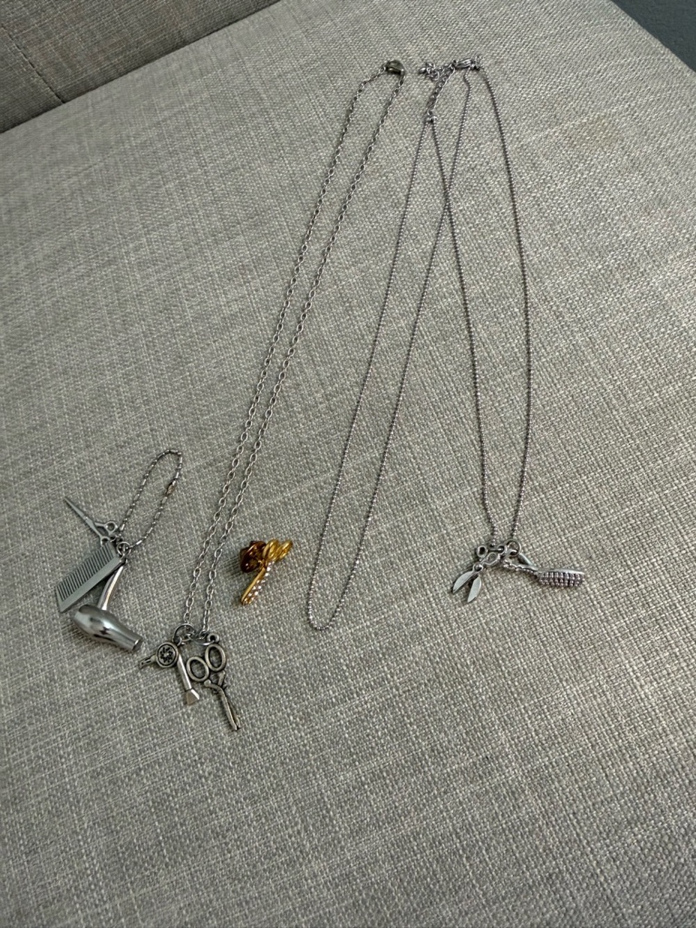 Silver Hairdresser Scissor & Comb Necklace - Stylish Women’s Jewelry bundle